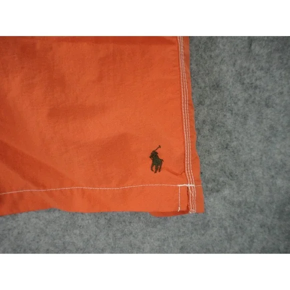 Vintage Polo Ralph Lauren Swim Trunks Mens XL Cargo Orange Lined Pony - Picture 2 of 11